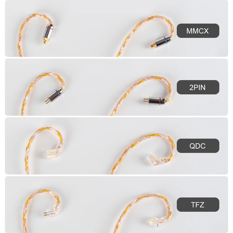 XINHS 16 Core Vàng Bạc Vàng Tai Nghe Nhét Tai Cáp 5N Đơn Tinh Thể Đồng Mạ Bạc Cáp Nâng Cấp