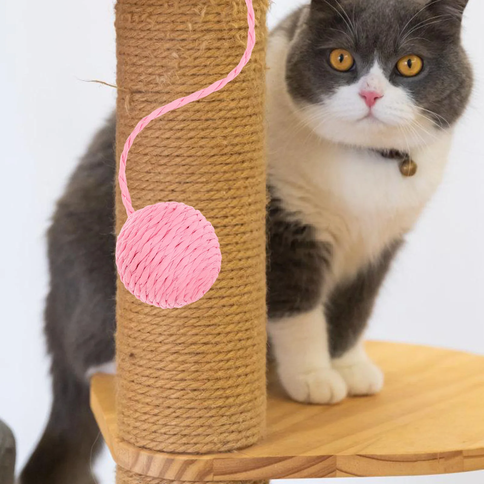 

Replacement Paper Rope Cat Ball Tail Interactive Hanging Accessory for Cat Tree Scratching Post Indoor Play Kitten Rattle Ball