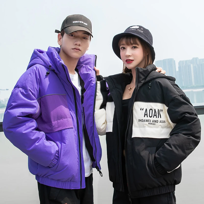 

European Sle High End down Jaet Youthful ort Hooded ex Winter Coat Polyester Fiber 00% Regular Length White Du down