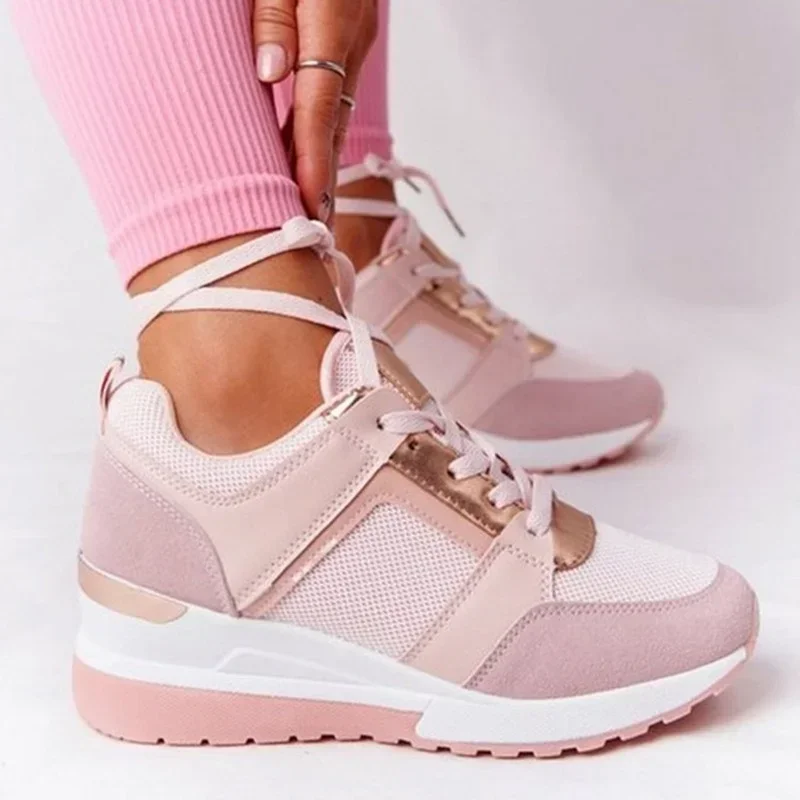 2024 New Women Chunky Sneakers Solid Color Platform Shoes Thick Bottom Zipper Women\'s Vulcanized Shoes Sneakers Zapatos De Mujer