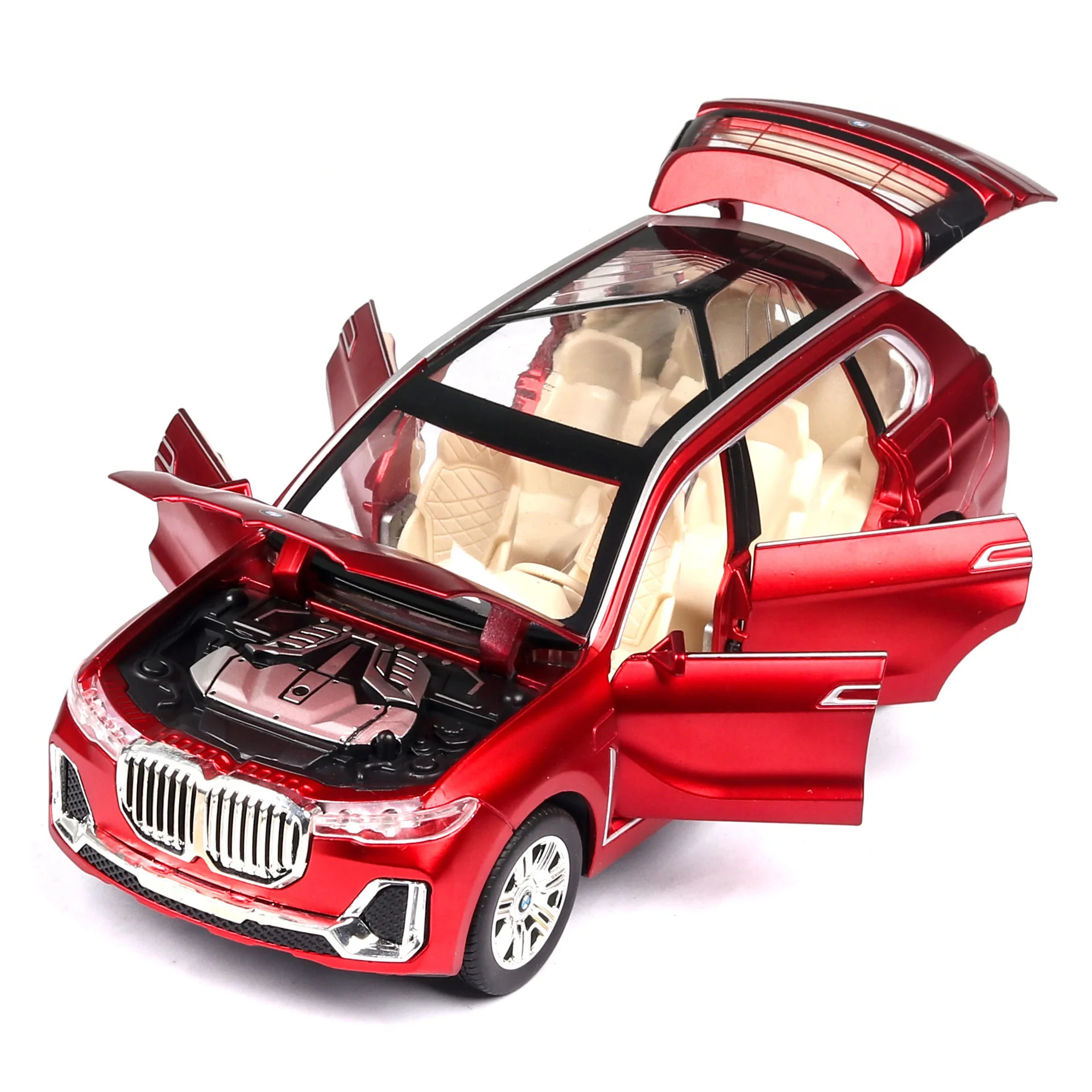 1:24 BMW X7 X5 XM SUV Alloy Car Model Diecasts Toy Vehicles Metal Toy Car Model Simulation Collection Sound Light Childrens Toy