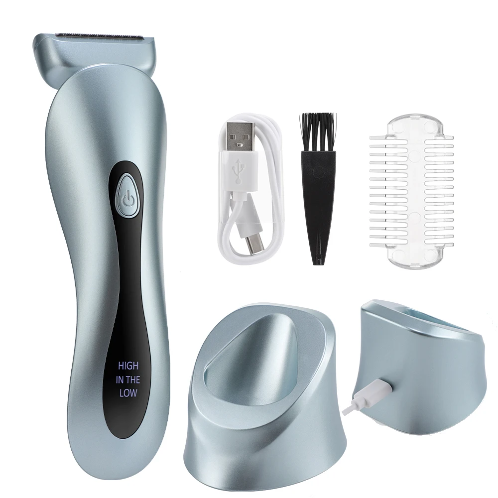 

Electric Shaver for Lady Painless Razor for Women Bikini Legs Hair Remover Public Hairs Trimmer with Charging Base Wet Dry Use