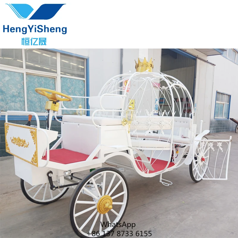 

High Quality Steel Cinderella Princess Carriage Pumpkin Horse-Drawn Electric Carriage For Passengers Elegant Personality Design