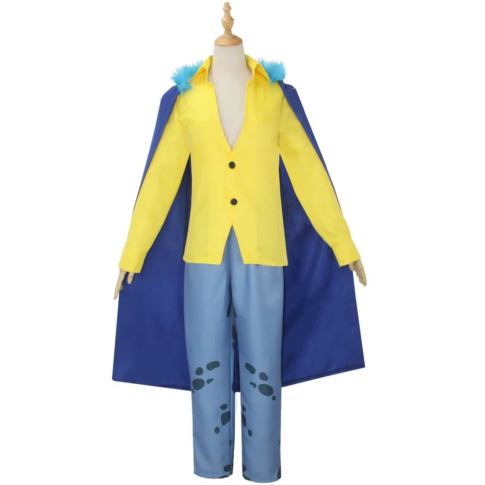 Anime Water Law Tra Falgar Cosplay Costume Cartoon Trafalgar D Cosplay Suits Uniform For Men Halloween Coat Death Technician Hat