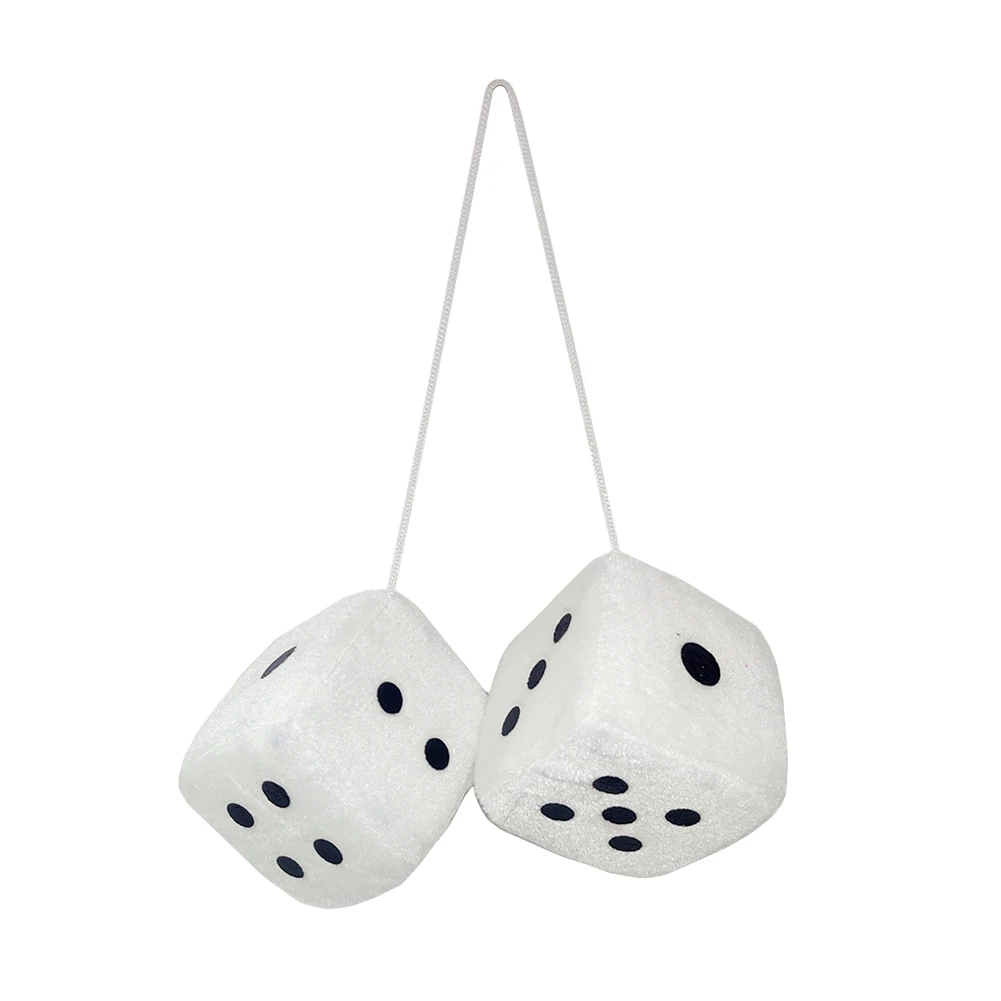 

Многоцветные плюшевые игральные кости: милый и забавный подвесной декор для автомобиля, пушистые кубики-талисманы, аксессуары для интерьера автомобиля