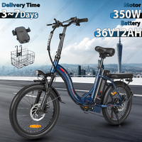 SAMEBIKE CY20 Electric Bicycle 350W Motor 36V12AH Lithium Battery City Folding E Bike 20-inch Tire Adult Mountain Electric Bike