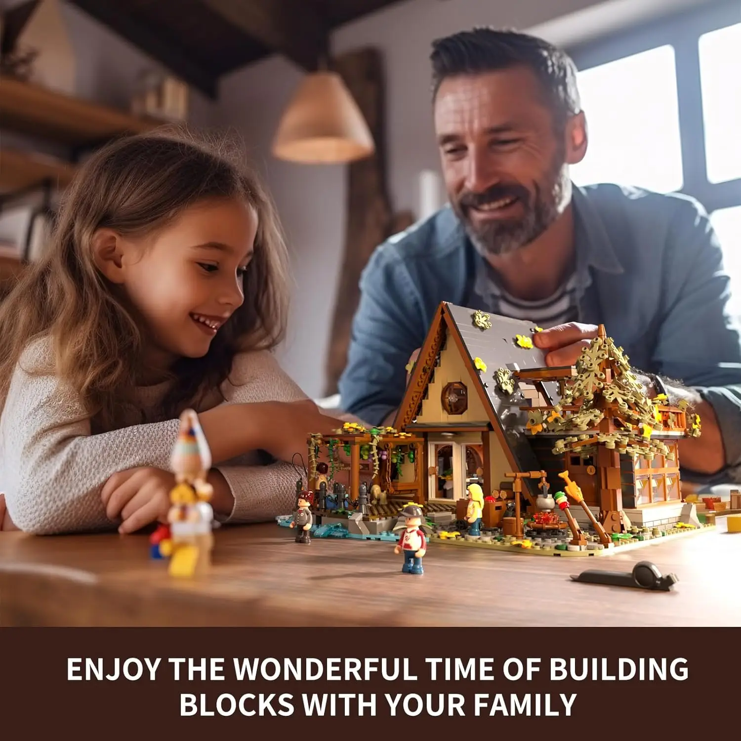 A-frame cabineverlichting bouwstenen set - 2061-delige bouwbouwset voor volwassenen voor volwassenen en tieners