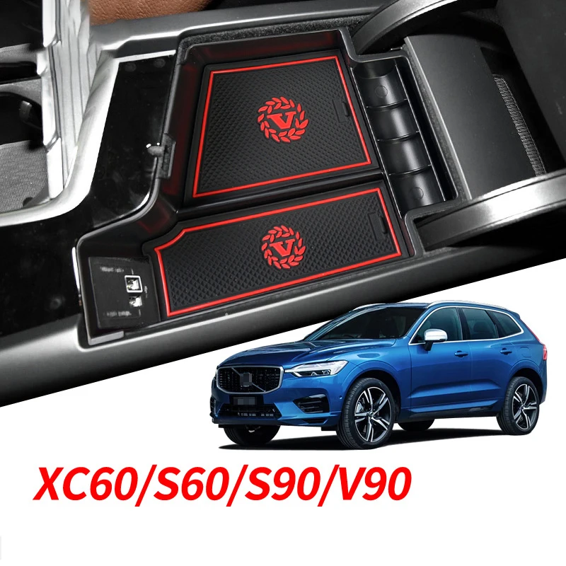 

Car Center Console Armrest Storage Box For Volvo XC60 S90 V90 S60 V60 V90cc Central Storage Organizer Container Tray Accessories