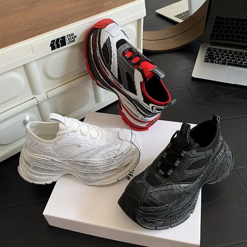 New Cool Men Shoes Running Unisex Sports and Leisure Good Quality Outdoor Sports Shoe For Man Thick Soled Running Men Sneakers