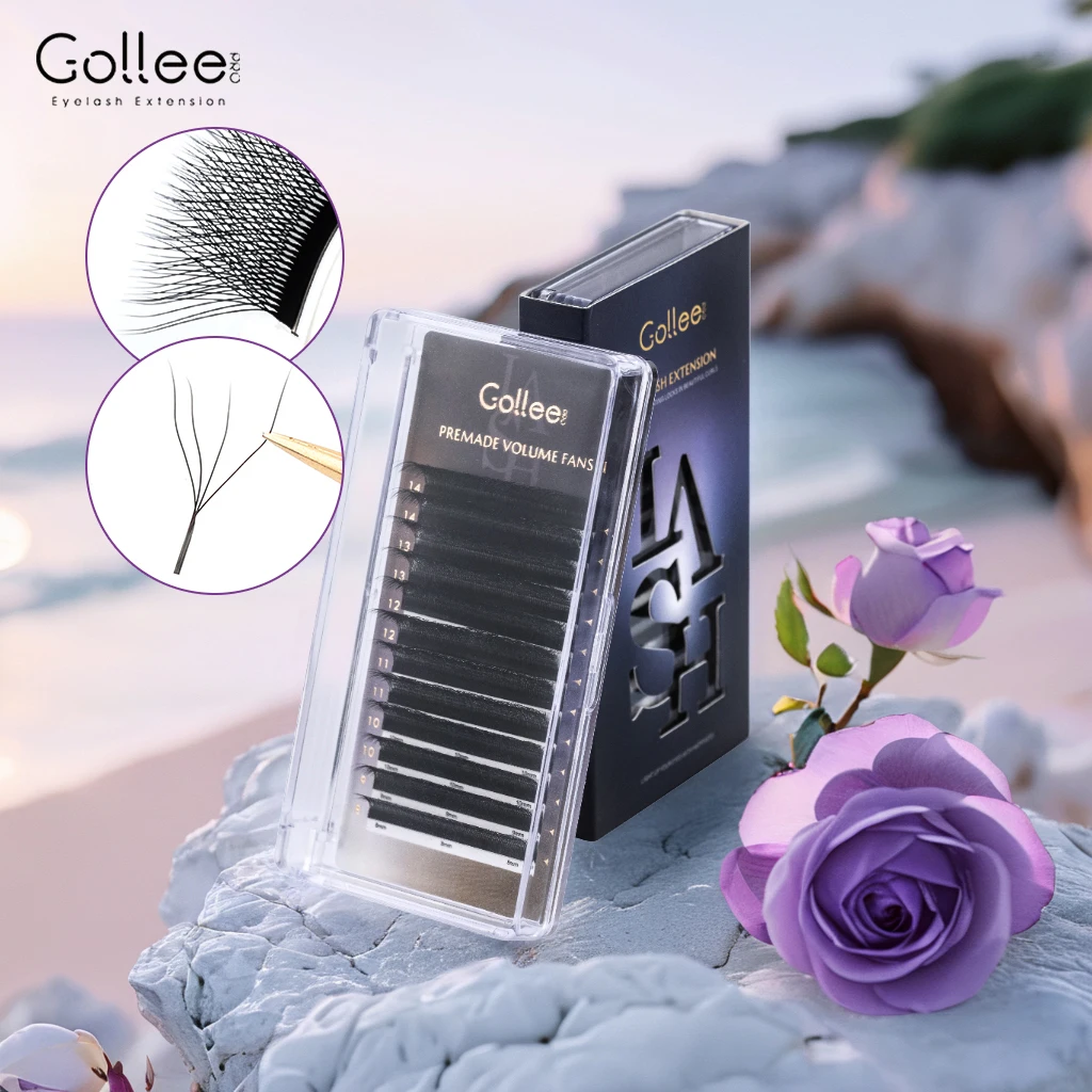 

Gollee 4D W-образные наращивание ресниц автоматические цветущие W-образные цветы 4D ресницы натуральные мягкие готовые веерные наращивание ресниц