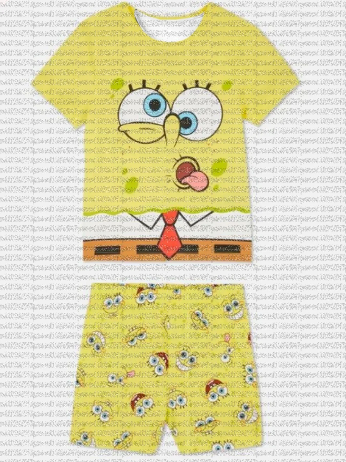 

2026 SpongeBob and Patrick Adult Parent Couple Pajama Set, Funny 3D Print Family Loungewear