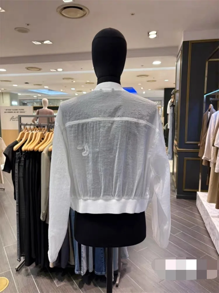 

Silk Glowing Summer New Korean Sle Simple Dstring Embroidered Letter Sunscreen Skin irt Women's Busin Casual irt