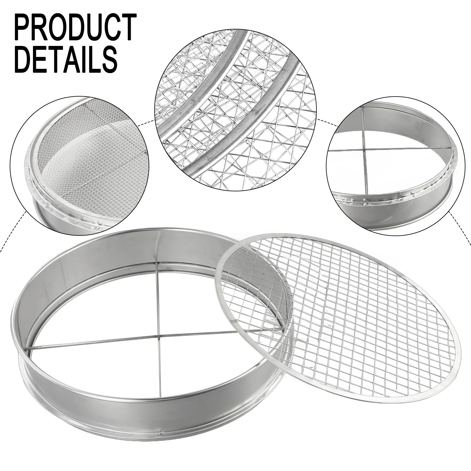 Soil Sieve High quality Stainless Steel Garden Potting Bonsai Compost Soil Sieve System with 5 Removable Mesh Filters