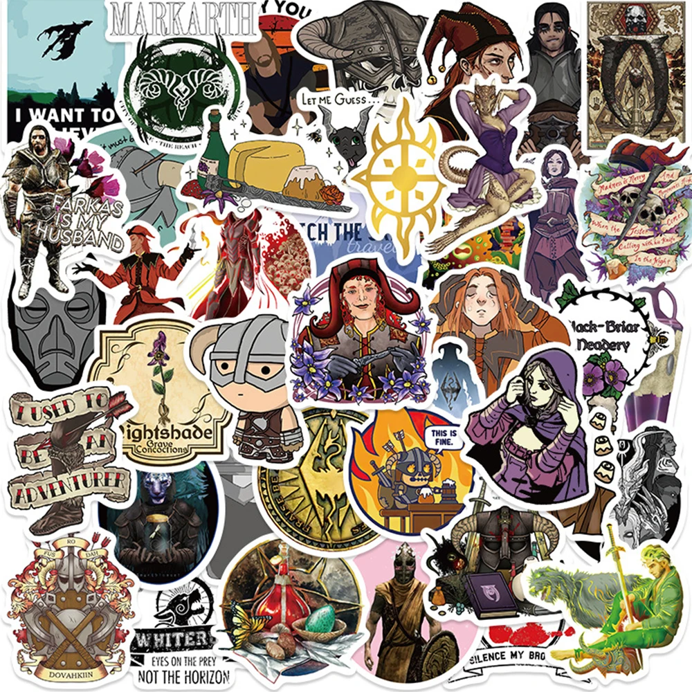 10/30/50PCS Game The Elder Scrolls Sticker Cool Graffiti Decoration Laptop Skateboard Helmet Guitar Water Cup Waterproof Decal