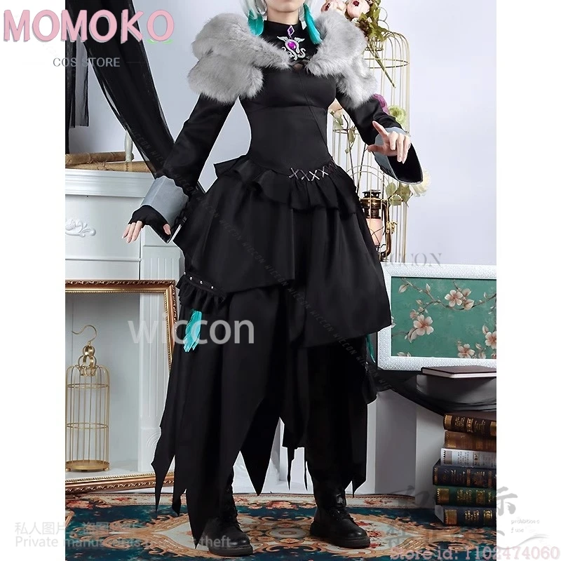 Anime Game Finall Fantasy 14 FF14 Cosplay Y'shtola Suit Black Dress Lolita Uniform Costume Wig Halloween Carnival Party Outfit