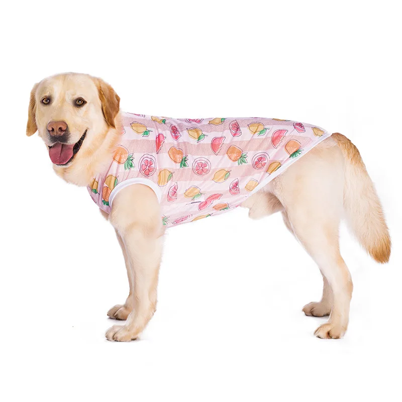 Big Dog Summer Thin Full Print Vest Summer Clothes For Medium And Large Dogs Golden Retriever/Dog clothing