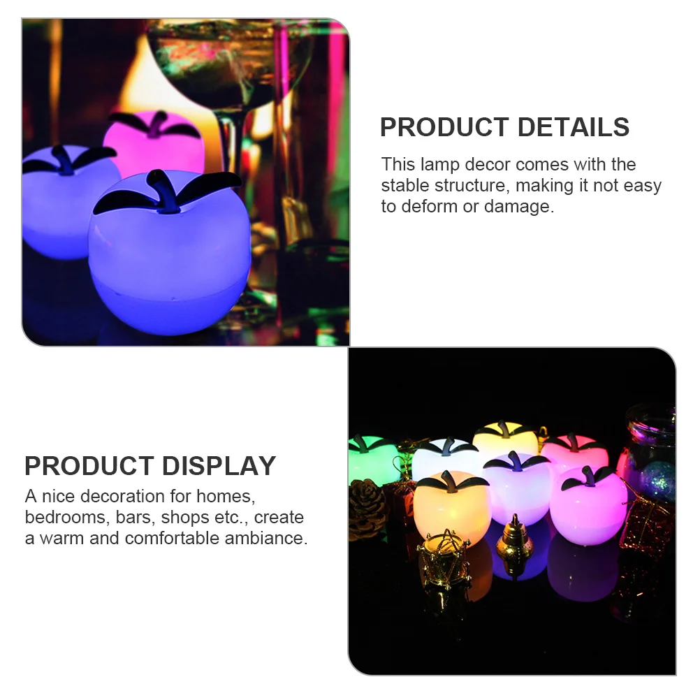 

12Pcs Easter Simulation Fruit Lamps Colorful Flashing LED Lights Indoor Decorative Fruit Light Party Scene Light