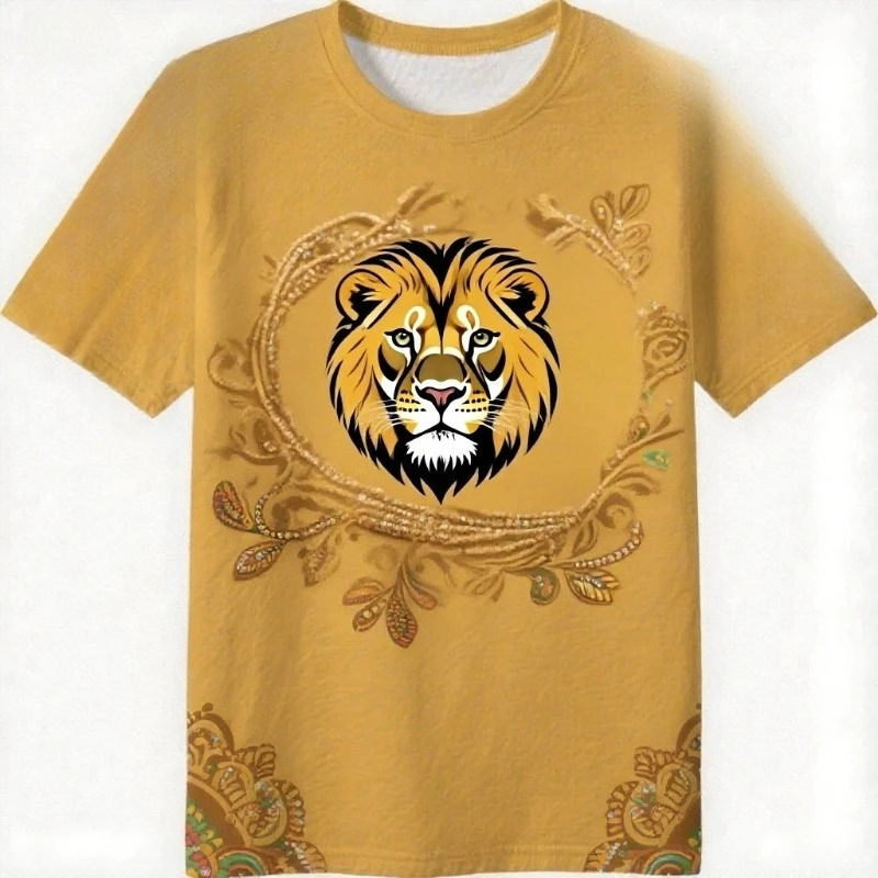 

New Summer Men's and Women's Outdoor Sports Fitness Breathable Quick Drying Casual Animal Elements Men's T-shirt Top