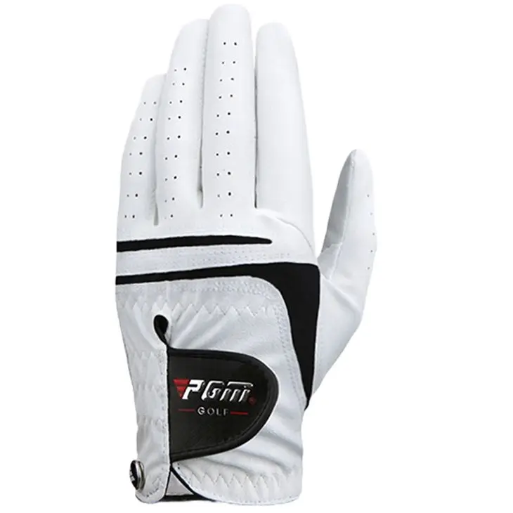 PGM Men Golf  Gloves White Breathable Kid-lambskin Genuine Leather Sport Hand Glove Wear Single Left Right Handed Batting ST022