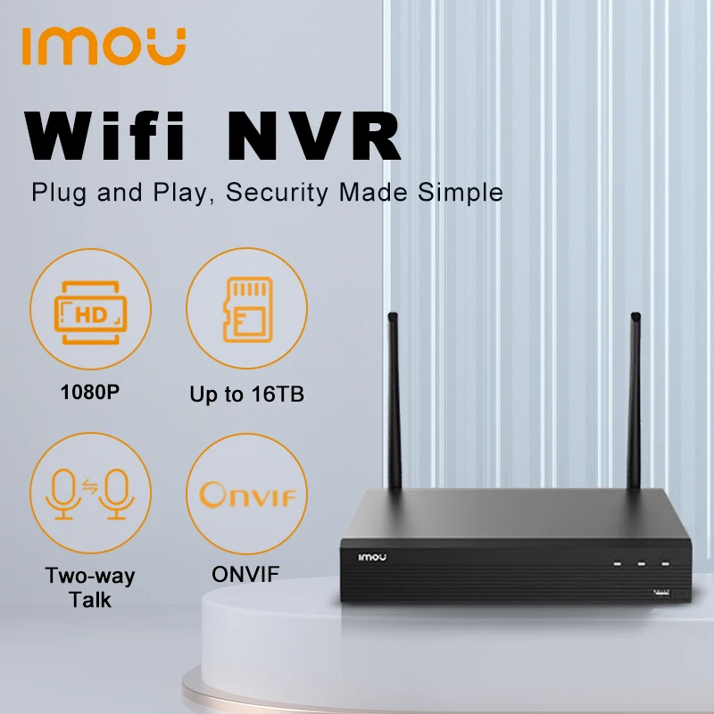 

IMOU 1080P NVR WIFI 8CH 4CH ONVIF Wireless NVR Video Recorder Security System Camera for Home IP Network Resolution Standards