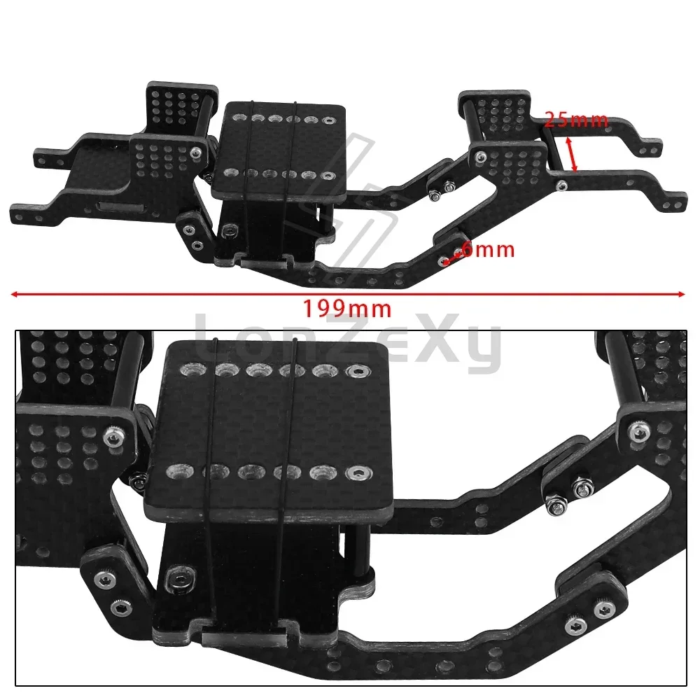 Carbon Fiber Chassis Assembled Kit Frame Girder or with Brass Skid Plate for 1/18 RC Crawler Car RedCat Ascent18 Upgrade Parts