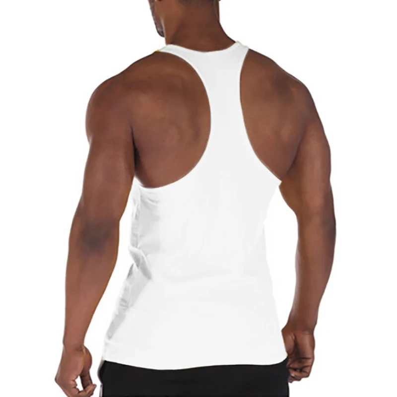 Plain Men's Gym Tank Tops Sleeveless Bodybuilding Training Sport Vest Muscle Stringer Workout Shirt Summer Fitness Clothing