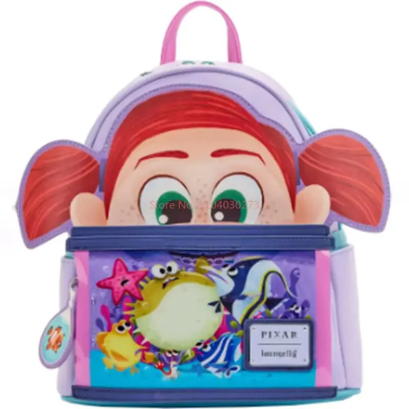 Nuovo Loungefly Pixar Vicino sempre per Nemo Darla Mini Zaino carino Zaino da viaggio Studente Regalo di compleanno per bambini