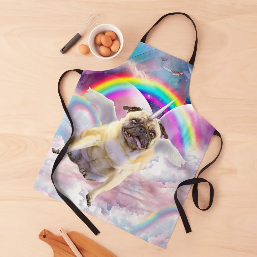 Pug Unicorn - Cute Pugicorn Apron work gowns for women cleaning kitchen jacket woman Apron
