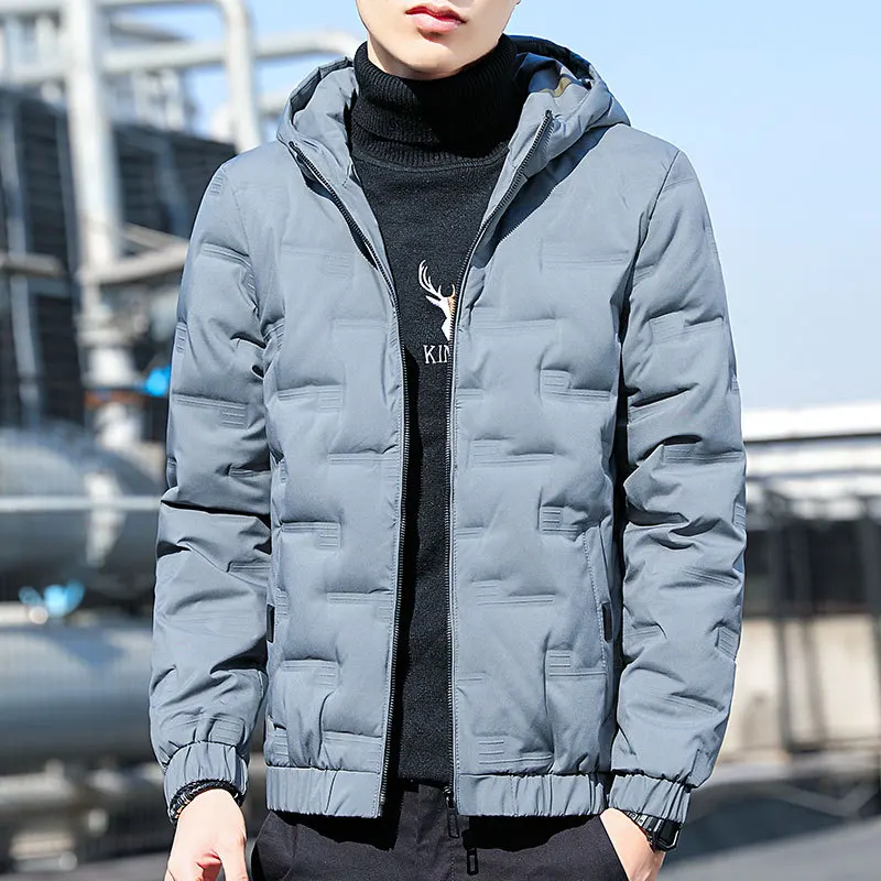 Cotton-Padded Men Winter 2023 Fashion Simple Thickened Cotton-Padded Baseball Jacket New Men\'s Trend with Cashmere Coat