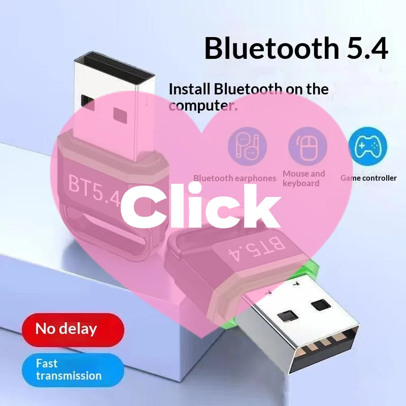 USB 5.4 Bluetooth Adapter For PC - USB Dongle Receiver Transmitter For Desktop Laptop Speaker