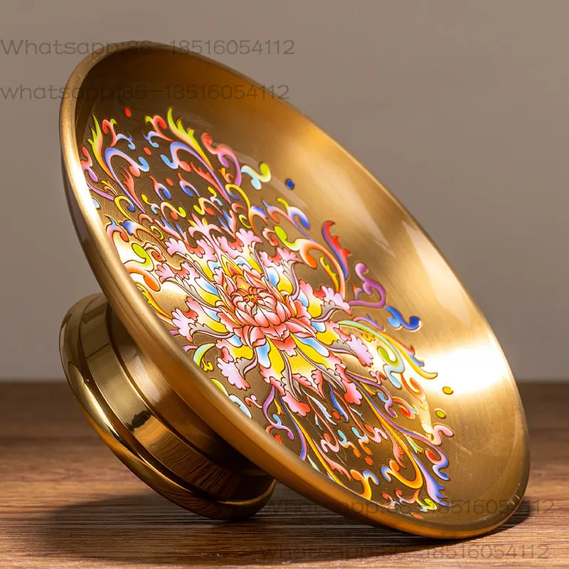 Pure copper fruit plate, household fruit plate in front of the Buddha, lotus fruit plate, Guanyin tribute plate, Buddhist