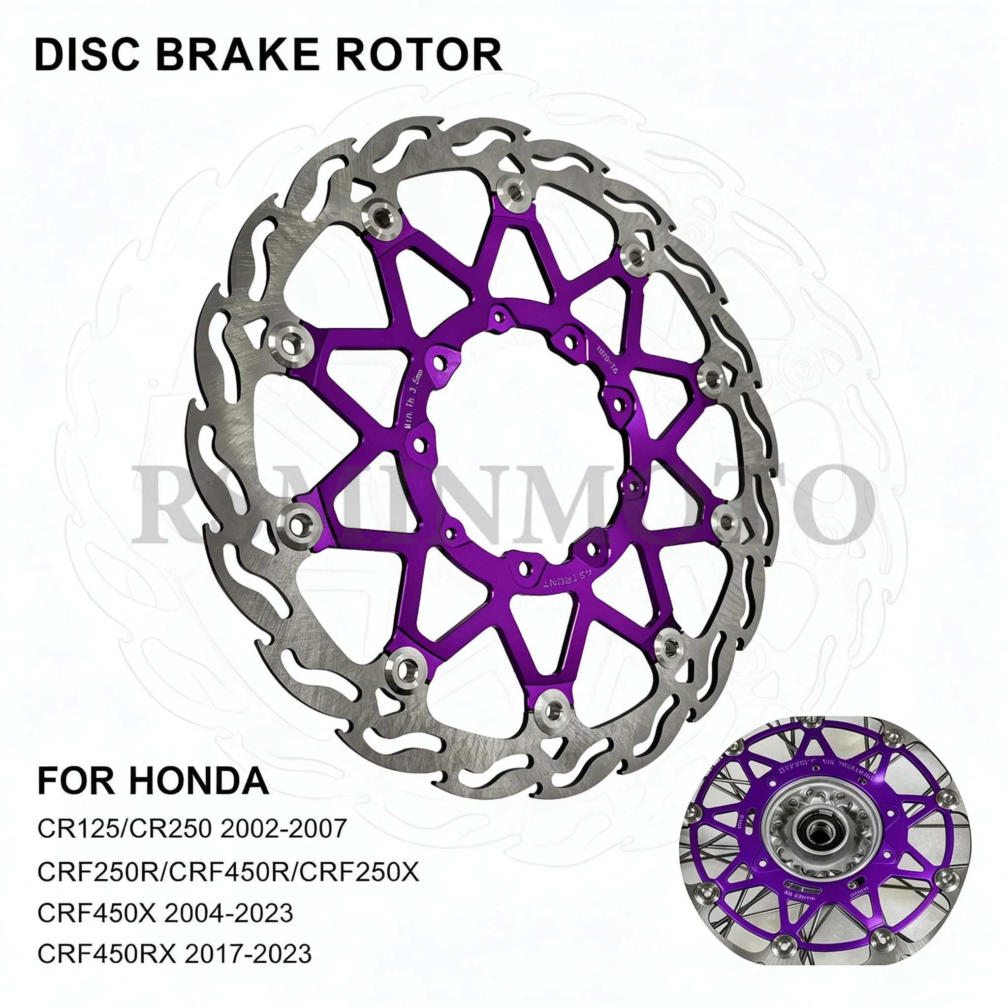 Motocross 320mm Front Floating Brake Disc Rotor for Honda CRF250R CRF450R CRF250X CRF450X CRF250RX CRF450RX 2004-2023 Brake Disk