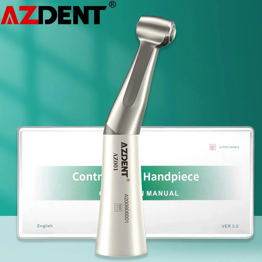 Azdent Dental Low Speed Contra Angle Handpiece  20,000rpm Push Button 1:1 Direct Drive Gear Ratio Apply for CA Burs ø2.35mm