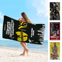 WU-T--TANG CLAN Band Beach Towels Shower Towel Sauna Travel Spa Microfiber Quick Dry Gym Accessories Cute Room Decor