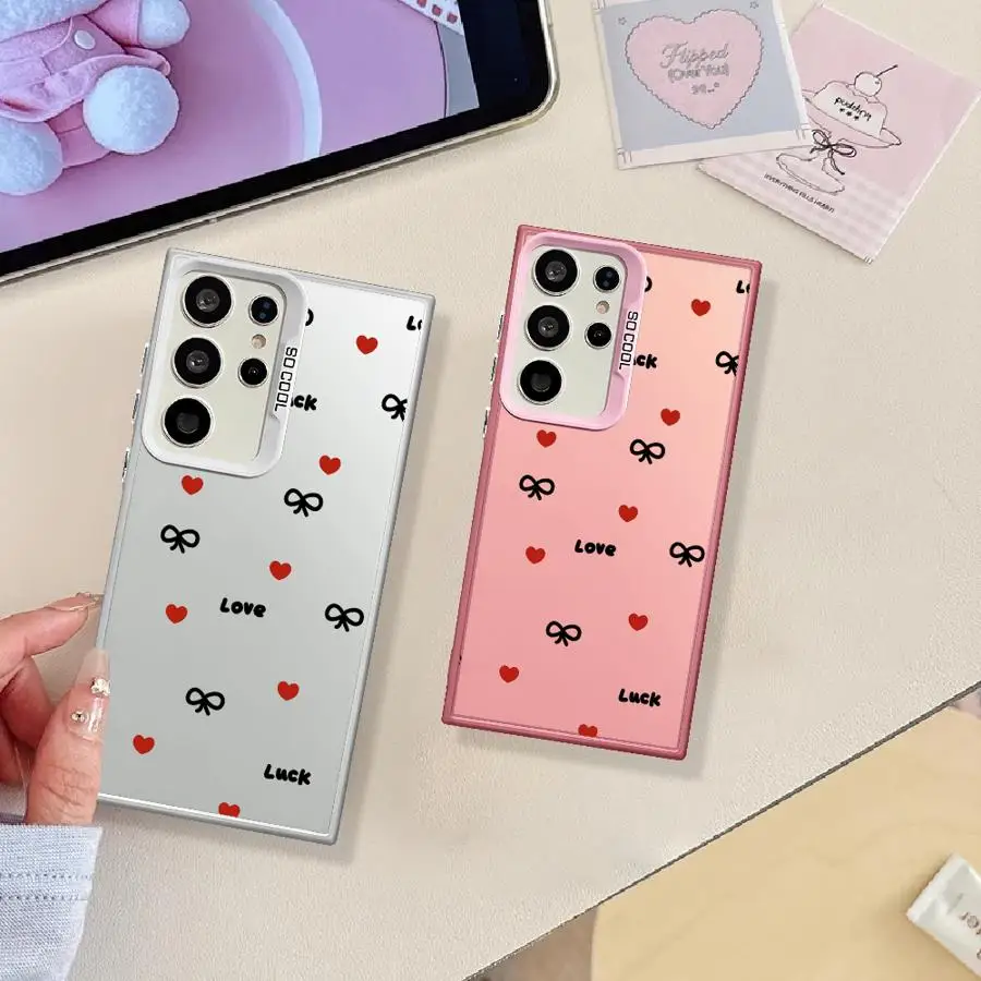Case for Samsung Galaxy S26 S21 S25 S25Edge S24 FE S20 FE S22 Ultra Note 20 Ultra S23 Phone Cover Love Heart