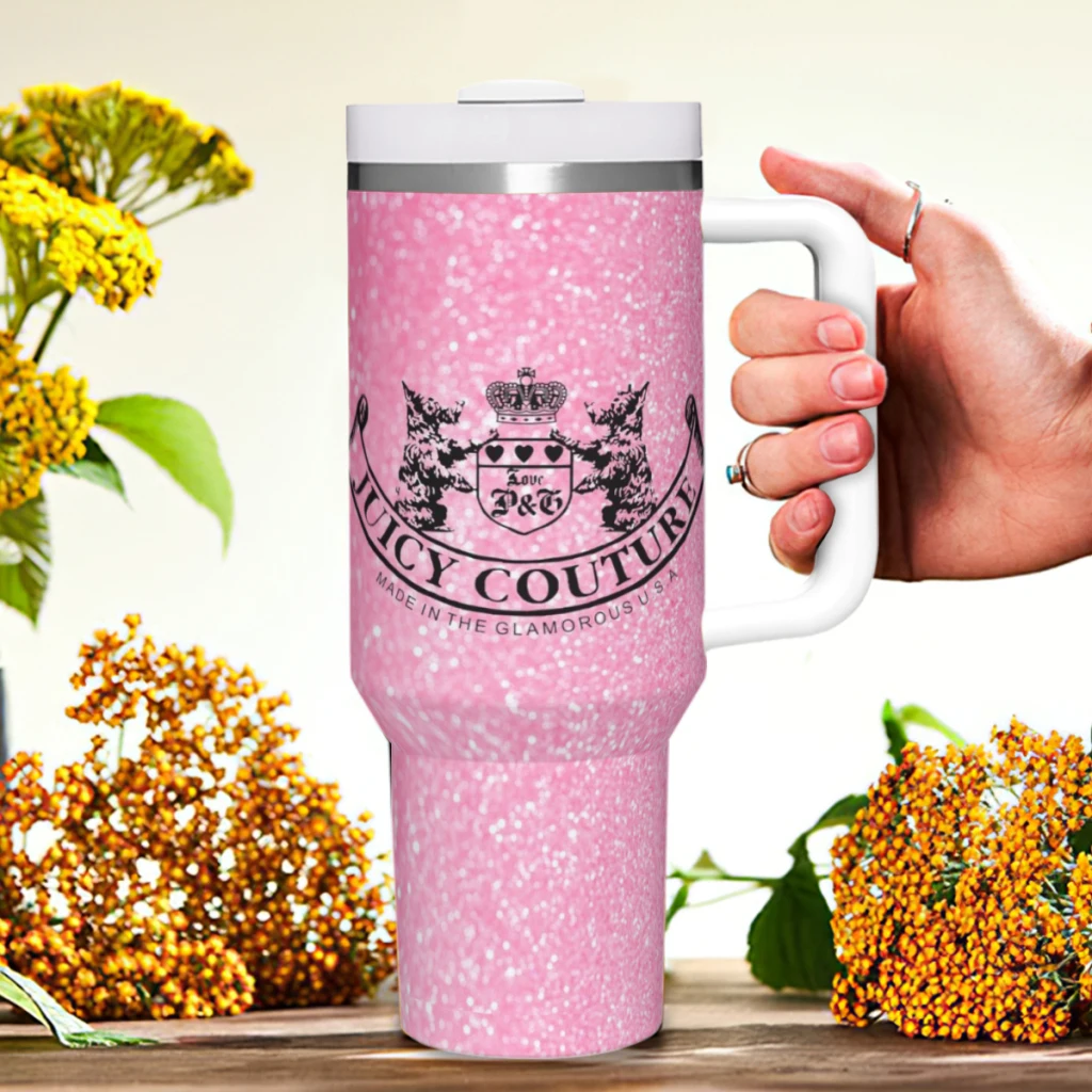 Car Travel Mugs Hot-Sale-Like-Juicy-Couture-Style Stainless Steel 304 Tumbler Water Bottle 40oz/1200ml