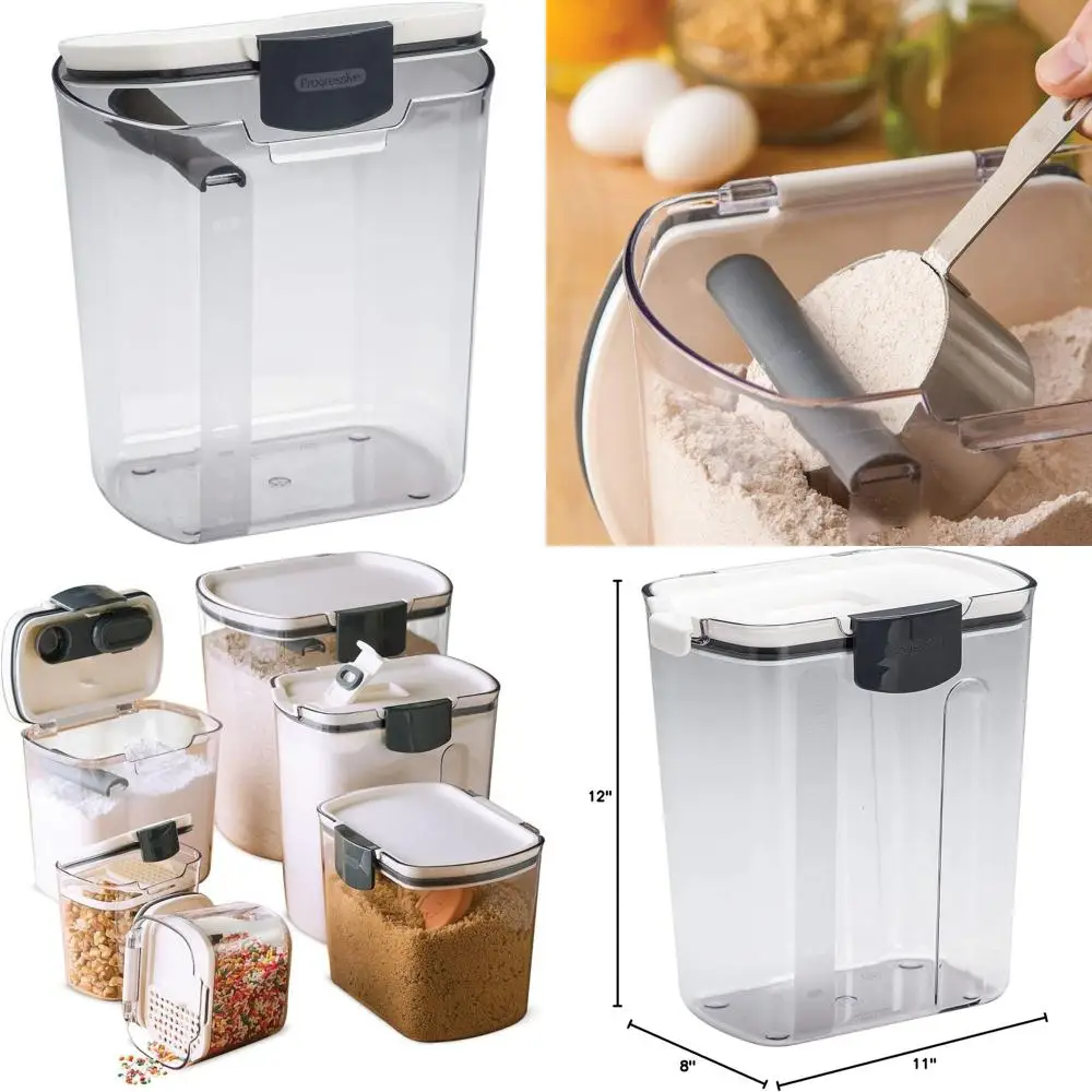 

Набор герметичных контейнеров для хранения на кухне (для муки, сахара и многого другого) - 6-предметный разноцветный набор с аксессуарами