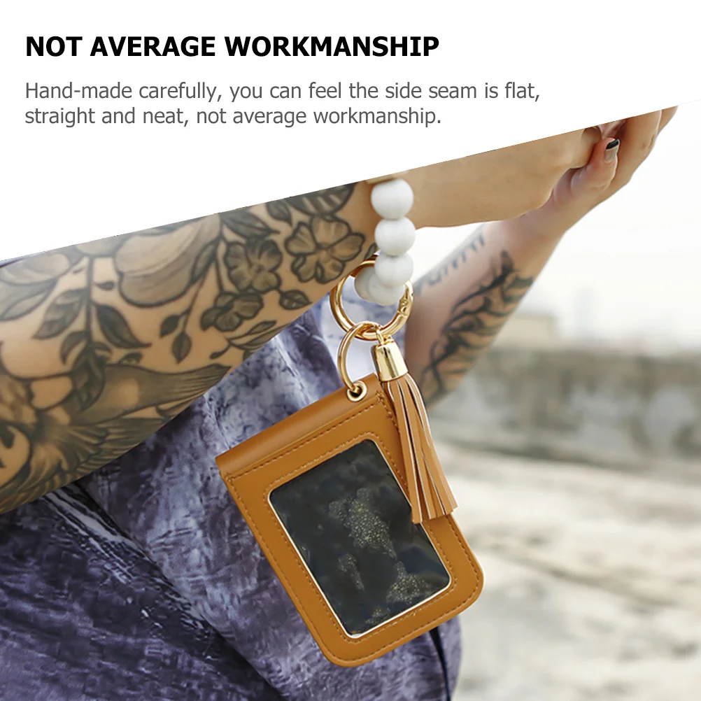 

Wrist Keychain Holder Card Storage Handmade Smooth Seam Portable Multi-Function Bracelet Wristlet Accessory For Keys Id