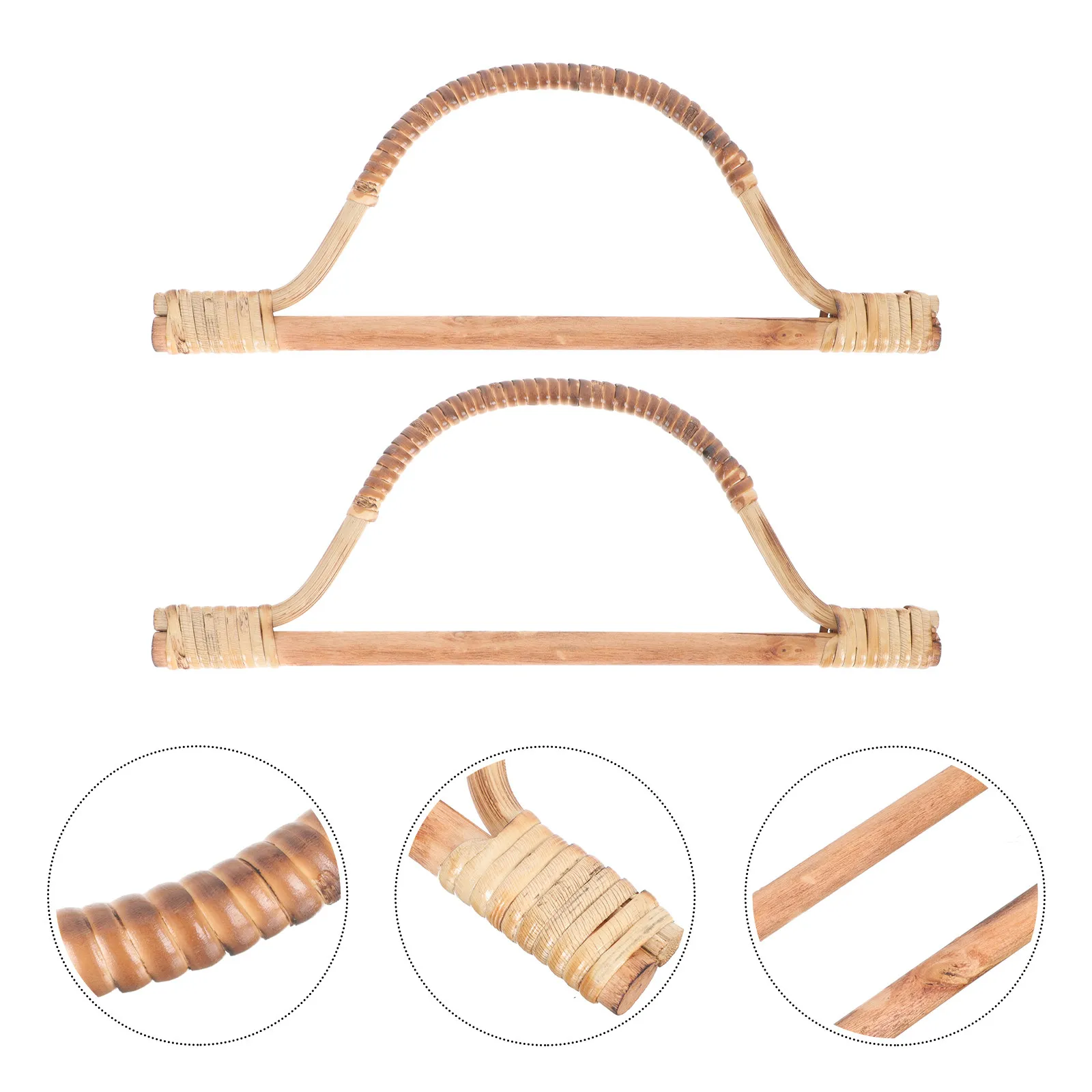

2 шт. бамбуковых D-образных полупрозрачных ручек для сумок, элегантные сменные кольца для сумок ручной работы, DIY замена ручек-кольцев