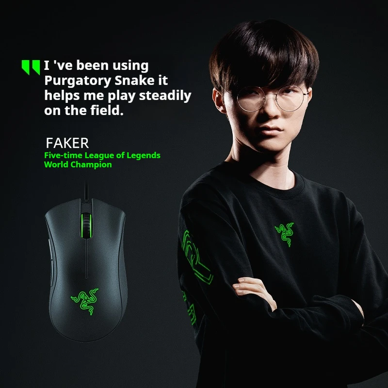 Razer Deathadder Essential Standard Version Wired Gaming Mouse Black White Usb Ergonomics Esports Fps Gaming For Birthday Gifts