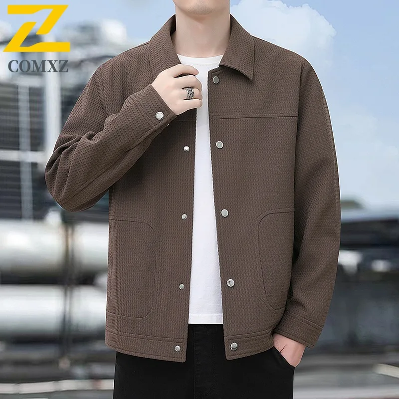 

COMXZ Мужская дорожная куртка Роскошное офисное утолщенное теплое пальто Модная дорожная легкая удобная зимняя одежда с воротником-стойкой