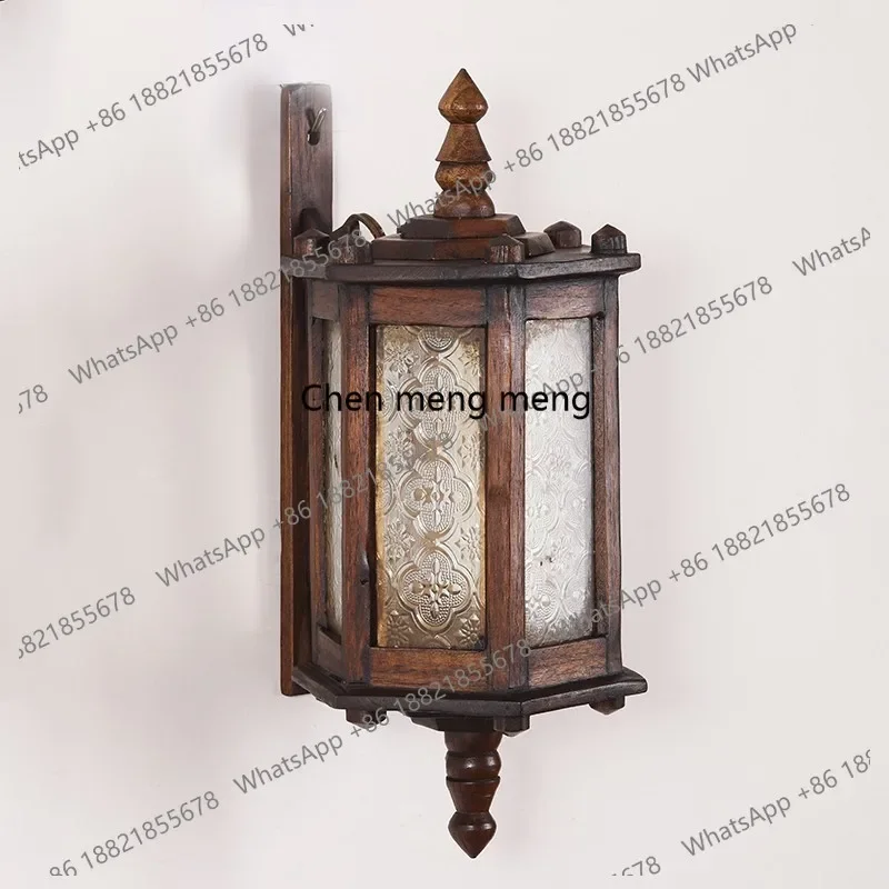 Solid wood retro industrial style decoration new Chinese bedside living room bedroom stairs aisle wall