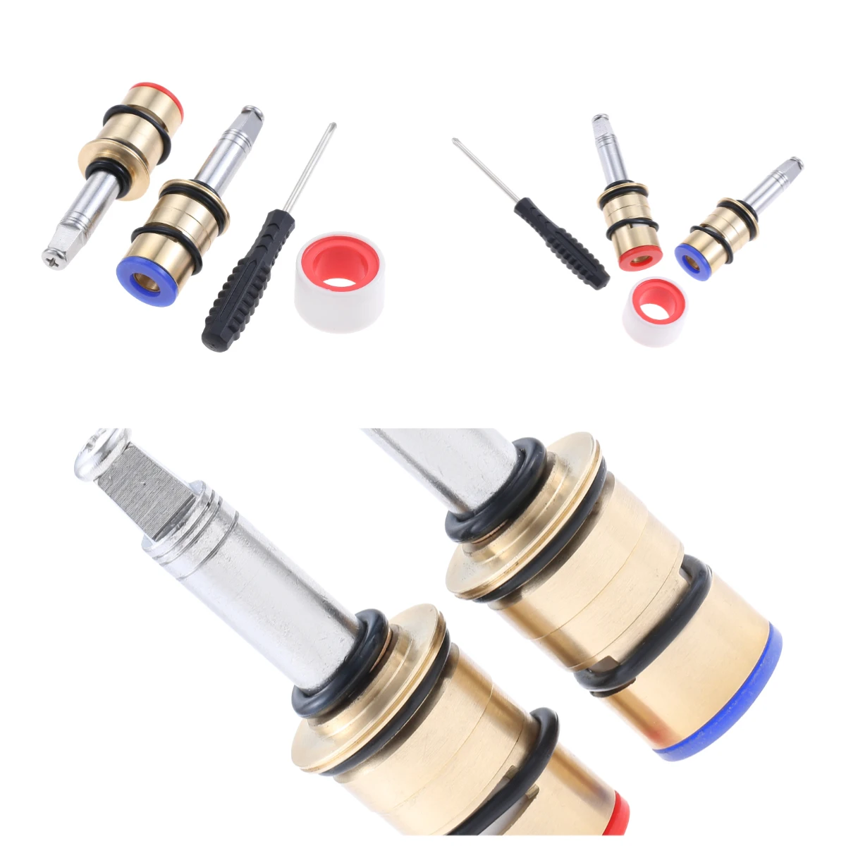 

Комплект картриджей для смесителя (горячая/холодная вода), латунные, с шпулей, устойчивые к давлению и износу, замена деталей, артикулы 1-099XKJKABNF, 1-100XKJKABNF