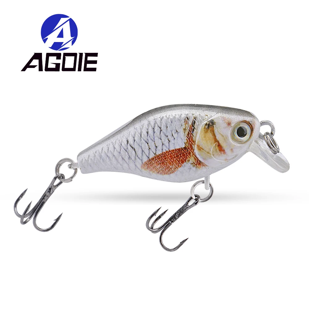 

Agoie Mini Crankbaits Fishing Lure 40mm 3.8g Minnow Wobbler For Pike Trout Artificial Bait Rattle Sound Lifelike Swimming Action