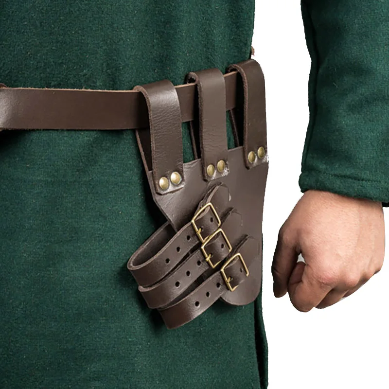 

Leather Medieval Viking LARP Sword Belt Sheath Adjustable Scabbard Holder Warri Knight Cosplay Accessory Rapier Holster Frog New