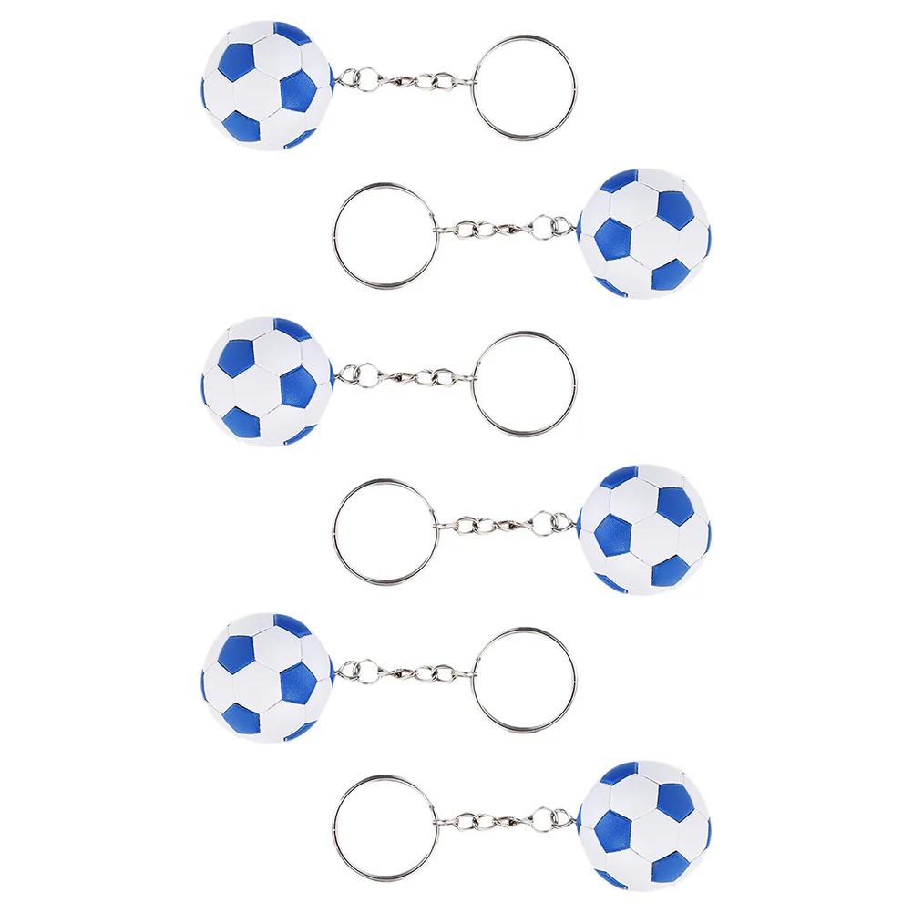 

6 Pcs Football Keychain PVC Compact Decorative Soccer Bag Pendant Multi-function Hanging Charm Portable Novelty