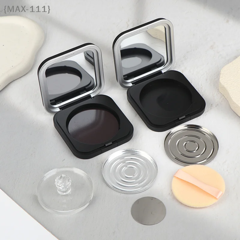 【xxx】Empty Magnetic Cosmetics Palette Holder Box With Mirror Round Grid Plate Eyeshadow Blusher Lipstick DIY Powder Makeup Box
