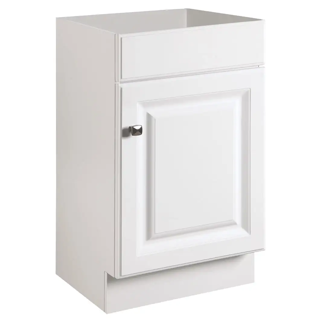 597112 Wyndham 18 Inch Unassembled 1-Door Bathroom Vanity without Top, White