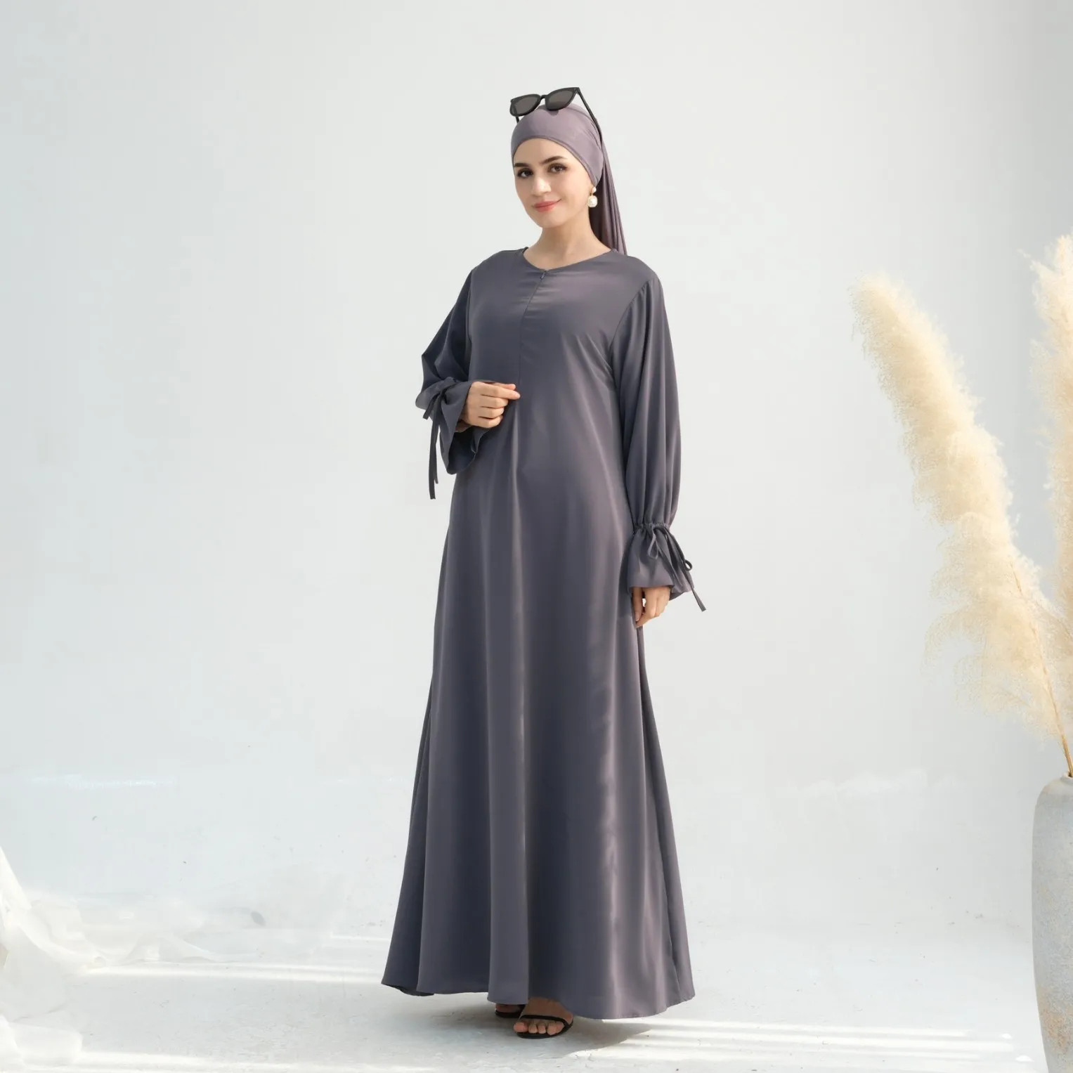 이드 드레스 아바야 여성 무슬림 롱 드레스 아랍 모로코 레이스업 두바이 아바야스 라마단 카프탄 이슬람 베스티도스 잘라비야 모데스트 로브