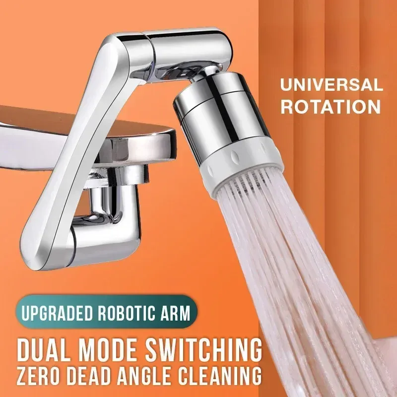  Universal 1080° Rotation Faucets Extender Sprayer Head Kitchen Robot Arm Extension Faucet Aerator Mixer Bubbler Water Tap Nozzle 
